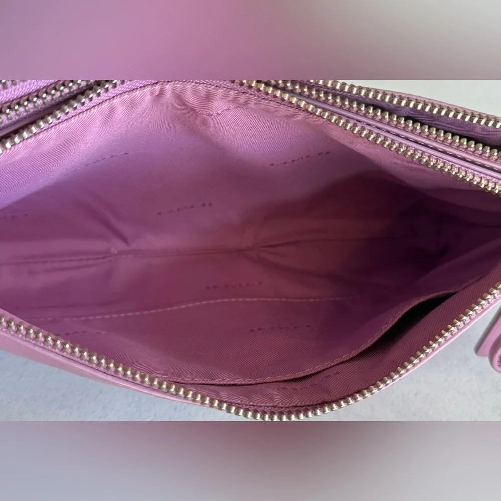 Coach Crosby 36552 Pink Crossbody Calf Leather Double Zipper TurnLock Purse - Picture 12 of 16